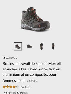 Women's MERRELL CSA APPROVED, composite toe work boots sx 6.5